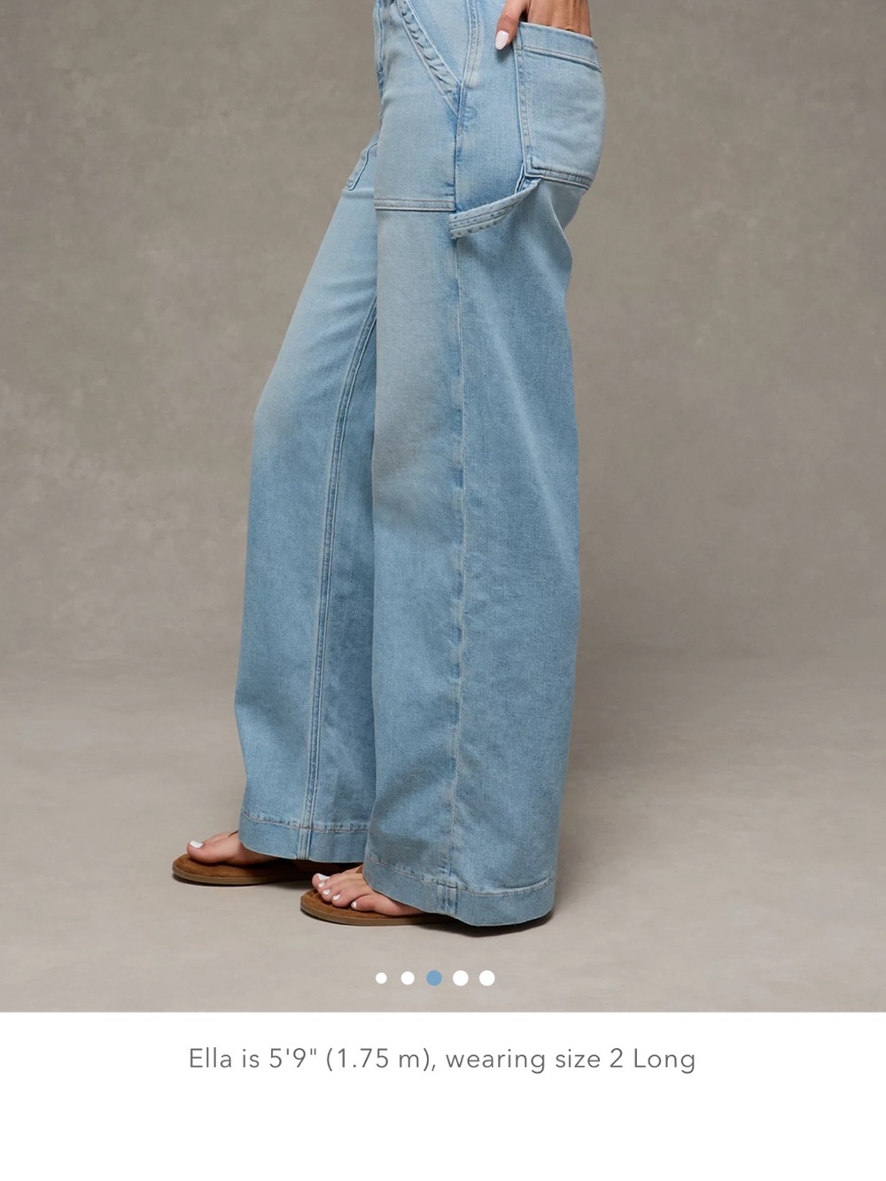 American Eagle Outfitters Light Blue Wide-Leg Jeans - Picture 3 of 9